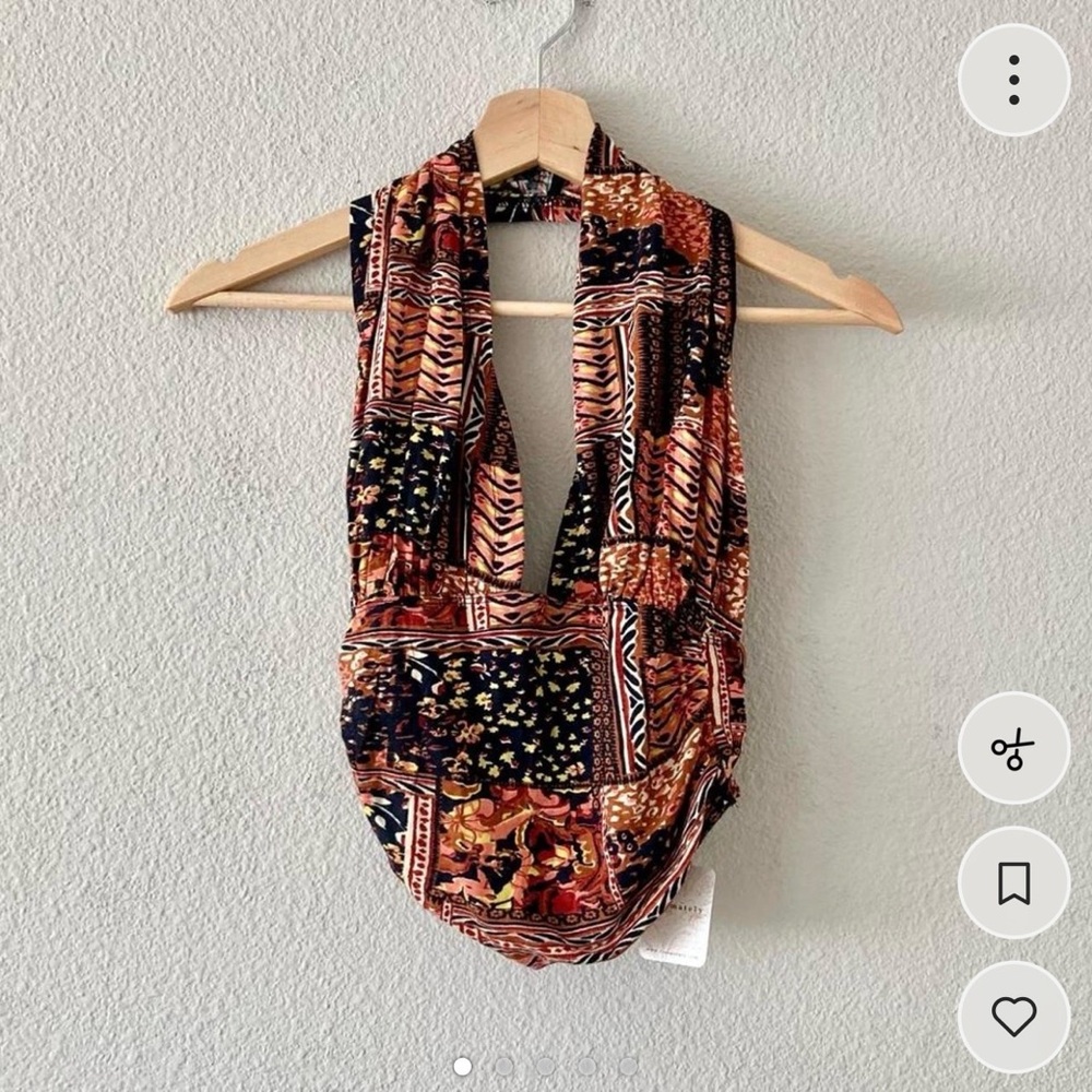 Free People Multicolor Boho Halter Top
